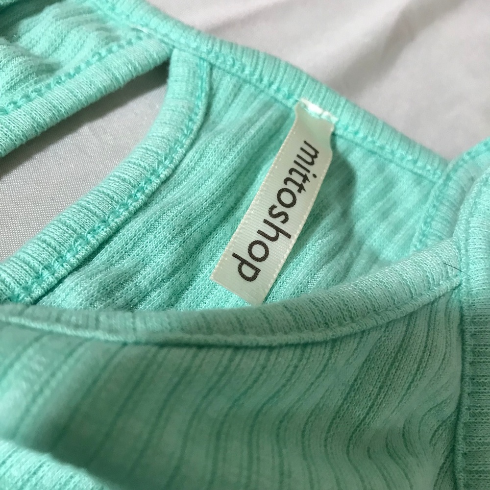 Mittoshop Mint Green Knit Ribbed Racerback Dress - Picture 3 of 7